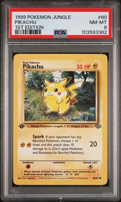 1999 POKEMON PIKACHU 1ST EDITION PSA 8 non-holo  JUNGLE #60/64 Free Shipping - Image 1 of 2