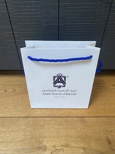 Abdul Samad Al Qurashi Parfum Small White Blue Logo Gift Shopping Carry Bag - Bild 1 von 7