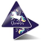 2 x Triangle Stickers 10 cm - Purple Galaxy Unicorn Dreamer  #16801