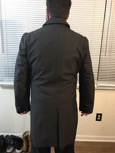 Michael Kors Men’s Charcoal Plaid Trench Coat 40R- Business Raincoat - NWT - Picture 1 of 6