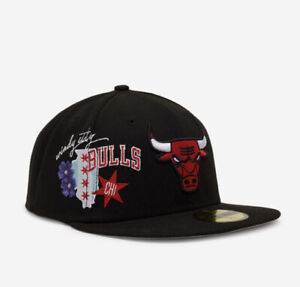 NEW ERA Chicago Bulls City Cluster NBA 59FIFTY Hat Black Sz 7 3/4 *NEW*