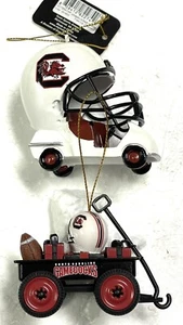 2 Ornamenti auto South Carolina Gamecocks Wagon & Field Natale sempreverde NCAA - Foto 1 di 6