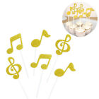  6 Pcs Cake Decorations Music Note Christmas Novelty Toppers