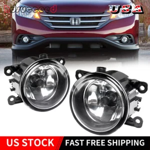2PCS Clear Lens Bumper Fog Light Lamp Assembly For Honda CRV CR-V 2012-2015 NEW - Picture 1 of 9