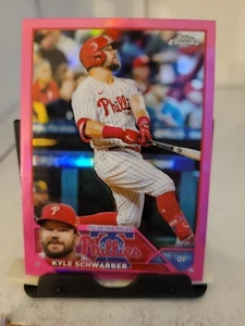 2023 Topps Chrome Kyle Schwarber Pink Refractor #88 Philadelphia Phillies - Picture 1 of 2