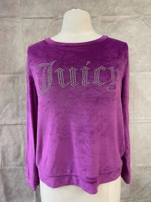 Juicy Couture Purple Velour Crew Neck Sweatshirt Women's Size M - Image 1 of 4
