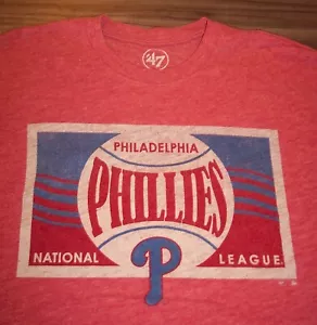 VINTAGE STYLE PHILADELPHIA PHILLIES MLB BASEBALL T-Shirt MENS SMALL 47' - Picture 1 of 4