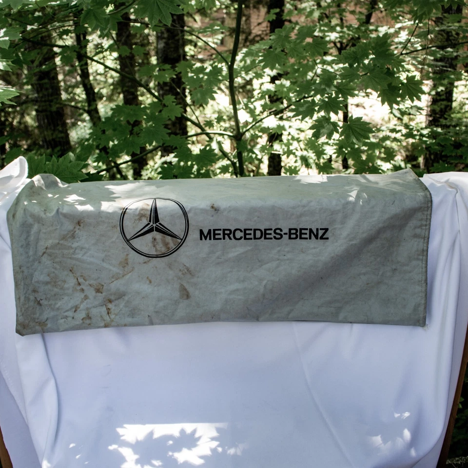 MERCEDES BENZ Rare Vintage 1980's Gray Black Drawstring Duffle Bag 13.5"L x 17"W - Image 1 of 4