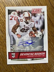 2016 Score Rookie Autographs #346 Devontae Booker Denver Broncos Utah *MINT* - Picture 1 of 11