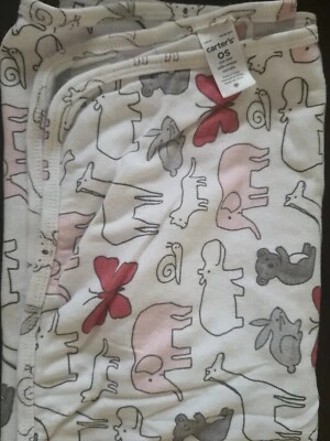 Manta Carters Rosa Blanco Gris Animal Bebé Selva Mariposa Conejito Jirafa Zoo Foto 1 de 4