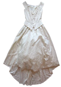 VTG Jessica McClintock Beaded Pearl Ivory Lace Off Shoulder Long Wedding Dress 4 - Picture 1 of 10