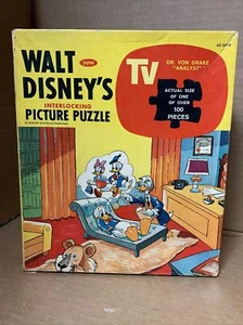 Vintage Jaymar Walt Disney TV Picture Puzzle Dr.Von Drake analista 100% COMPLETO - Foto 1 di 11