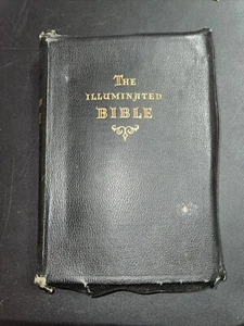 VTG 1941 THE ILLUMINATED Bible KJV W/TABS&LEATHER COVERS BY John Dickson PUBLISH - Imagen 1 de 2