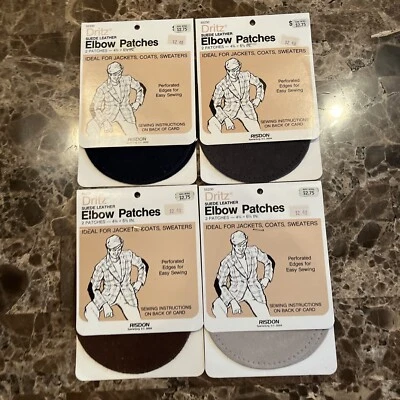4 Natural Suede Leather Sew-On Elbow Repair Patches 4.75 x 6.25 in DRITZ FAST 📦 - Image 1 of 4