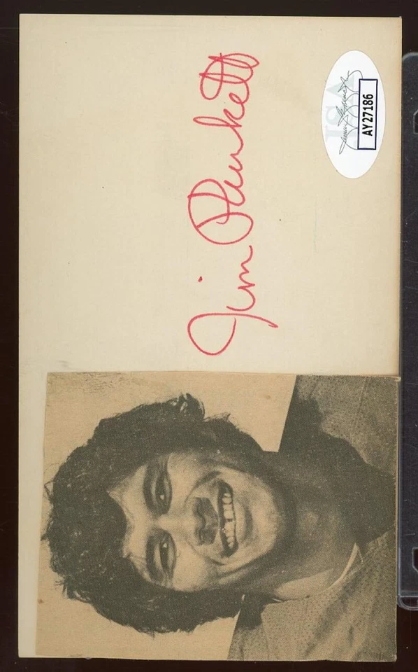 Jim Plunkett Patriots Signed Autographed 3x5 Index Card JSA Authentic - Image 1 of 1