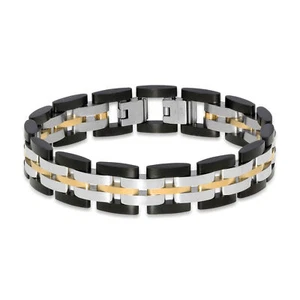 Stainless Steel Multi Ion Plated Thick Bracelet - 14 MM Wide, 8.5 Inches Length - Picture 1 of 4