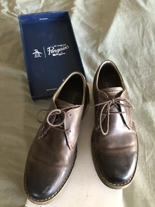 Original Penguin Brown Wade Leather Derby Shoes Men's Size 12 - Picture 1 of 7