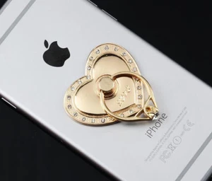 Universal 360 Rotating Finger Ring Stand Holder For Cell Phone Tablet-Big Hearts - Picture 1 of 8