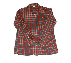 Duluth Trading Co braun kariertes langärmliges Flanellhemd mit Knopfleiste Größe Medium - Bild 1 von 8