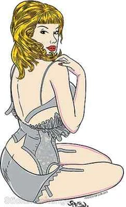 Silver Lace Girl Sticker Decal Poster Art Chuck Sperry Firehouse Metal Flake FH2 - Picture 1 of 1