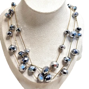 VINTAGE KENNETH COLE NEW YORK SIGNED GLASS BEAD NECKLACE – LONG LAYERING CHAIN - Picture 1 of 8