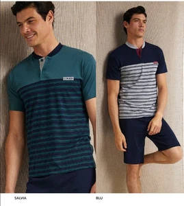 Pigiama uomo corto in jersey di cotone Enrico Coveri EP1170 - Picture 1 of 1