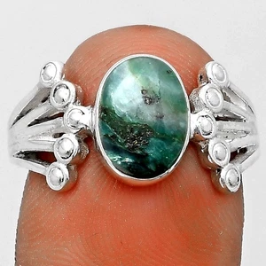 Natural Larsonite Jasper 925 Sterling Silver Ring s.7.5 Jewelry R-1249 - Picture 1 of 5