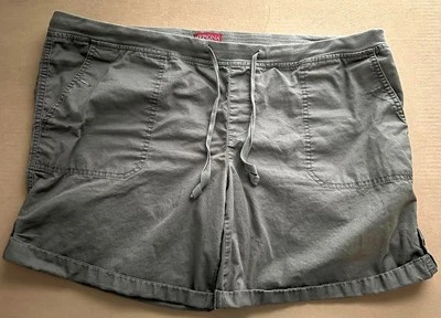 Pantalones Cortos Merona Talla Grande XXL Gris Cordón Elástico Con Bolsillos Foto 1 de 4
