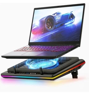 Llano RGB Laptop Cooling Pad Gaming Cooler 15.6-21in Turbofan Touch Control LCD - Photo 1/7