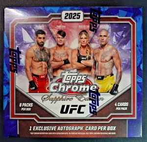 2025 Topps Chrome® UFC Sapphire Edition Hobby Box Sealed Brand New In Hand - Picture 1 of 3