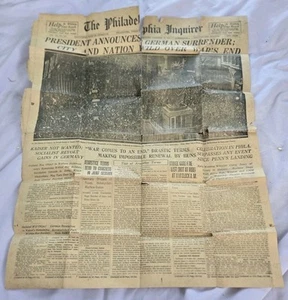 Germany Surrenders November 12, 1918, Philadelphia Inquirer Only Front Page - Picture 1 of 6