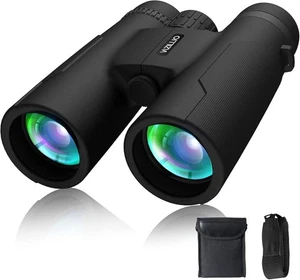 High Power 12x42 Binoculars For Adults with BAK4 Prism For Bird Watching Hunting - Picture 1 of 8