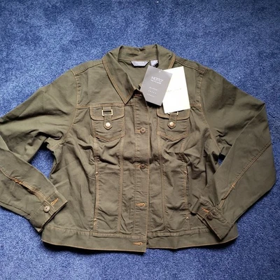 NWT Motto Womens Button Front Jacket QVC Long Sleeve Green XL - Image 1 of 4