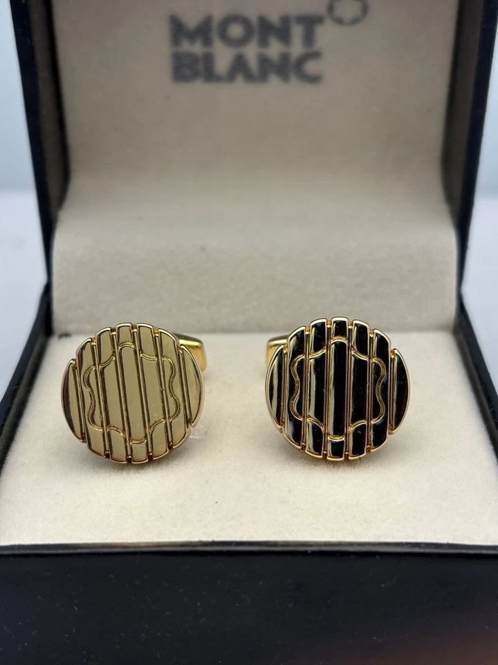 Montblanc Gold Cufflinks – Sophisticated Style for Business, Wedding, or Gifting - Image 1 of 4