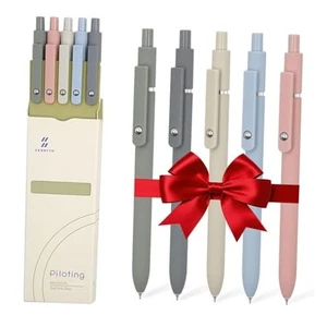 Gel Pens - 5PCS Black Ink Pens 0.5mm Fine Point Smooth Writing Pens, Cute Pens  - Picture 1 of 7