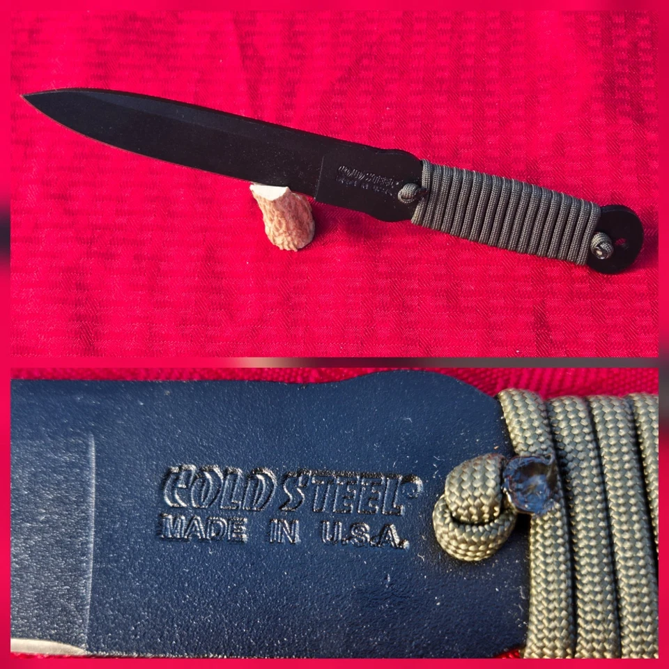 ACERO FRÍO 10-3/4" Cuchillo de Lanzamiento Para Cordón Mango Envuelto NUNCA USADO Hecho en EE. UU. Foto 1 de 4