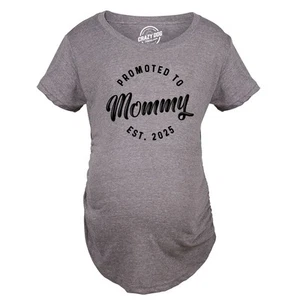 Maternity Funny T Shirts Promoted To Mommy 2025 Sarcastic Pregnancy New Baby - Picture 1 of 8