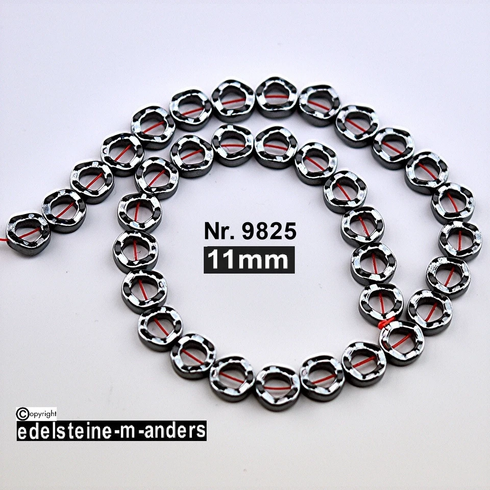 Hämatit Edelstein Schmuck Perlen Scheiben Ringe Strang Ketten Schmucksteine DIY - Bild 1 von 1