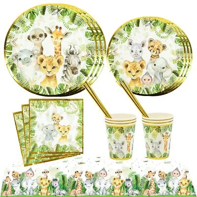 121Pc Jungle Safari Theme Baby Shower Decorations, Birthday Party Supplies Fo... - Image 1 of 4