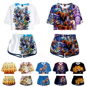 JoJo's Bizarre Adventure Cosplay Anime T-Shirt + Shorts Summer Sports Tee Outfit - Picture 1 of 23