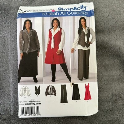 Simplicity 2566 Khaliah Ali Pattern Misses 10–18 Jumper Blouse Vest Pants Skirt - Image 1 of 4
