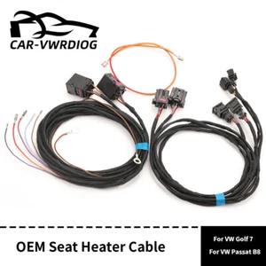 Kompletter Kabel Kabelbaum Nachrüstung Sitzheizung Link Recht mit Stecker für VW - Picture 1 of 6