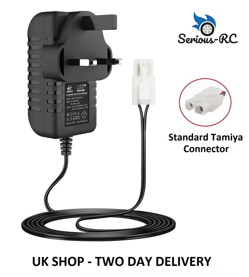 Tamiya Connector 7.2v NiCd NiMH Battery UK Mains Charger RC Car Boat Tank HSP - Image 1 of 1