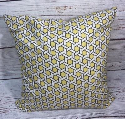 The Pillow Collection Destry Geometric Print Yellow Pillow Cover Down Pillow 18” - Image 1 of 4