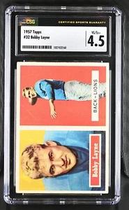 1957 Topps #32 Bobby Layne Detroit Lions - CSG 4.5 VG/Ex+ - Picture 1 of 2