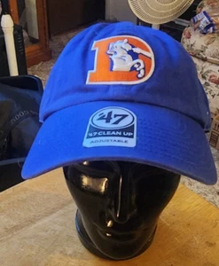 Denver Broncos NFL '47 Brand Throwback Blue Clean Up Adjustable Hat - Picture 1 of 6