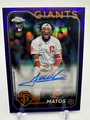 2024 Topps Chrome Update Luis Matos Rookie True Purple Auto 076/250 Giants - Image 1 of 4