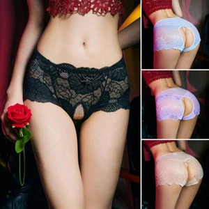 Womens Sexy See Through Open Crotch Panties Briefs Lace Knickers Underwear new - Picture 1 of 22