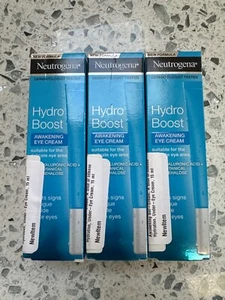 (3 Pack) NEUTROGENA Hydro Boost Awakening Eye Cream 0.5oz / 15ml HYALURONIC ACID - Picture 1 of 6