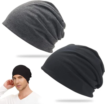 2er Set Damen Chemo Kopfbedeckung Baumwolle Turban Schlafmütze Kopftuch - Bild 1 von 4